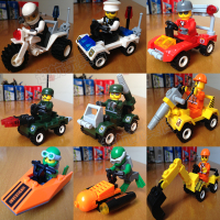 迷你积木军事工程系列启蒙益智力立体拼装警车儿童男孩小模型玩具