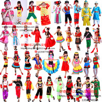 定做儿童五十六56个民族舞蹈表演服幼儿壮族回族白族舞台演出服装