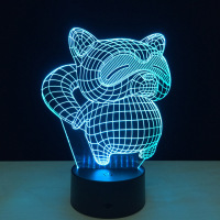 新款狐狸七彩视觉灯LED感应灯3d创意变色可爱礼物小夜灯生日浪漫