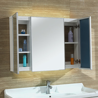 洁邦 太空铝镜箱 卫生间卫浴镜带置物架LED灯箱 浴室镜柜带灯槽