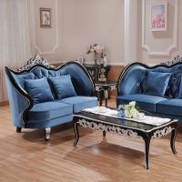 欧式实木新古典布艺沙发奢华高档小户型现代简约绒布沙发客厅家具