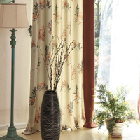 热带雨林美式韩式遮光棉麻印花拼接窗帘成品定制客厅卧室简约现代