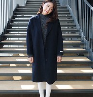 韩版2016秋冬新款呢子显瘦百搭中长款大衣修身学生加棉毛呢女外套