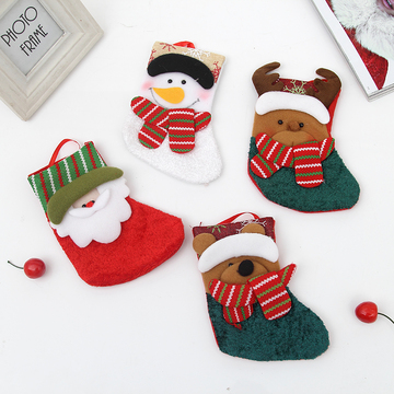 新款圣诞礼物袋 大号圣诞袜子 圣诞老人雪人礼品包圣诞节装饰品