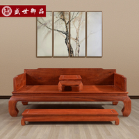 红木罗汉床 大果紫檀 缅甸花梨木独板素面罗汉床中式仿古明清古典