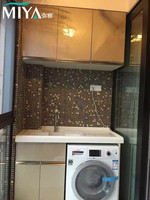上海定制洗衣机柜洗手柜阳台柜转角定做缺角洗衣柜非标定做